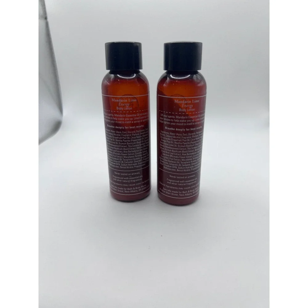 Bath & Body Works Aromatherapy Mandarin Lime Energy Body (2) Body Lotions 2fl Oz